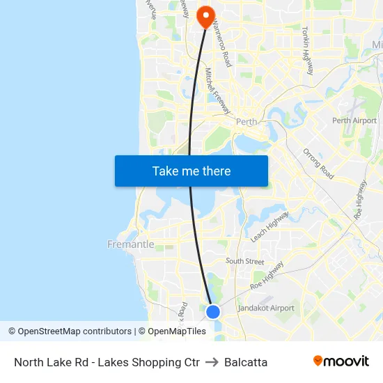 North Lake Rd - Lakes Shopping Ctr to Balcatta map