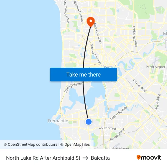 North Lake Rd After Archibald St to Balcatta map