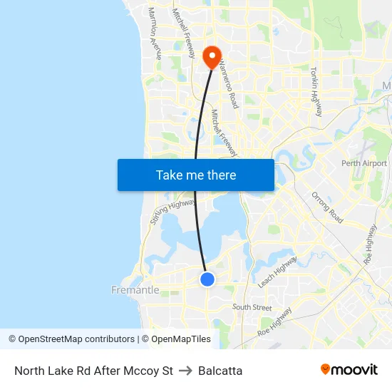 North Lake Rd After Mccoy St to Balcatta map