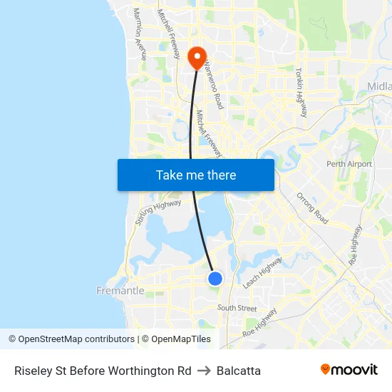 Riseley St Before Worthington Rd to Balcatta map