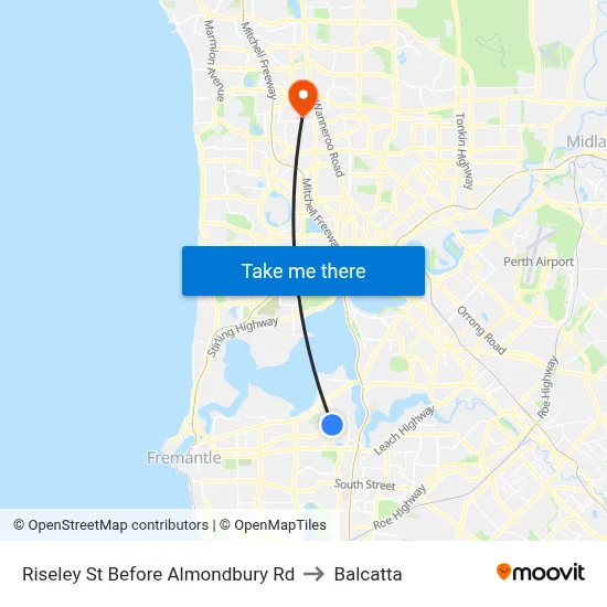 Riseley St Before Almondbury Rd to Balcatta map