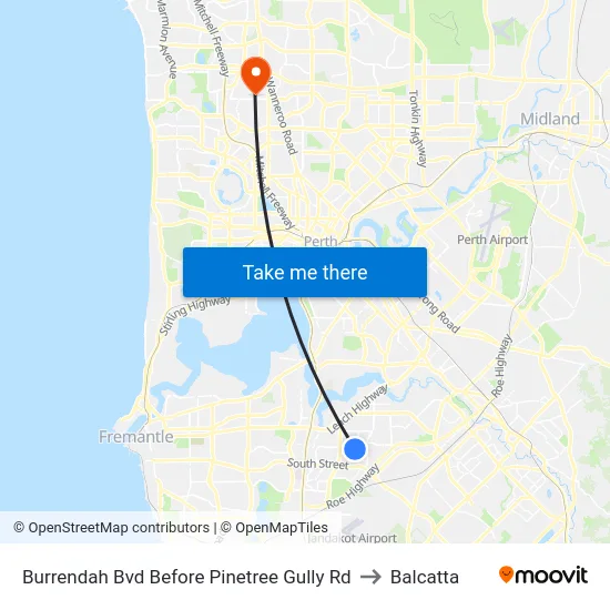 Burrendah Bvd Before Pinetree Gully Rd to Balcatta map