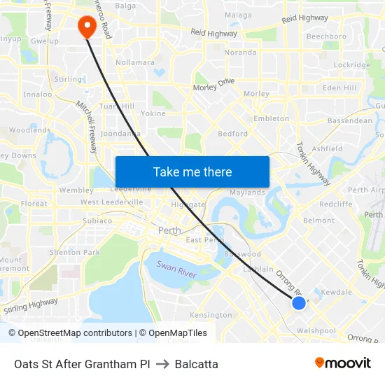 Oats St After Grantham Pl to Balcatta map
