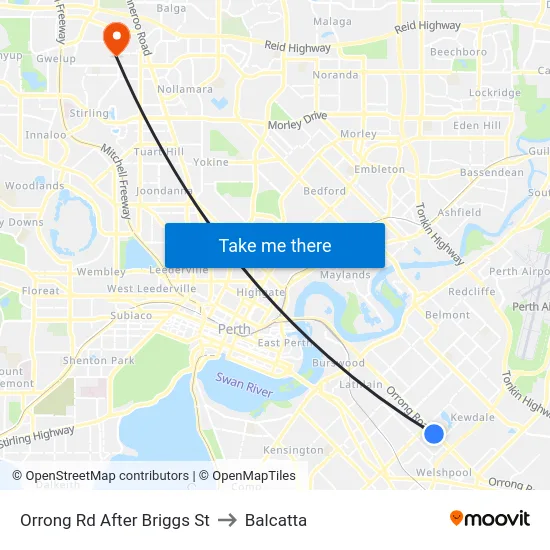 Orrong Rd After Briggs St to Balcatta map