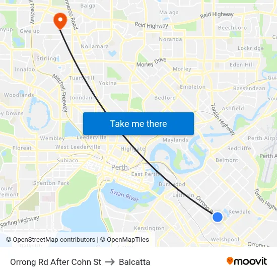 Orrong Rd After Cohn St to Balcatta map