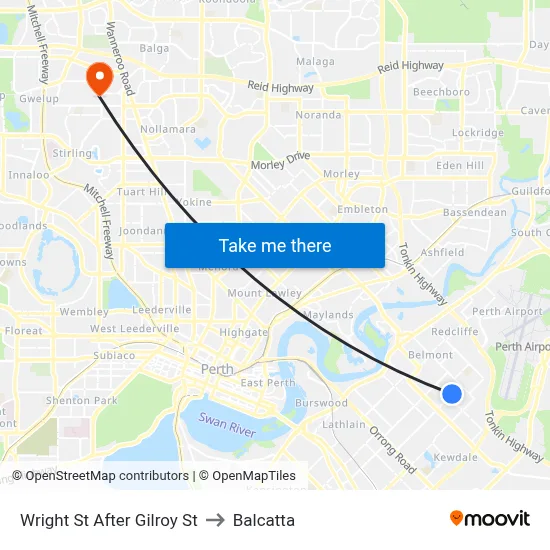 Wright St After Gilroy St to Balcatta map