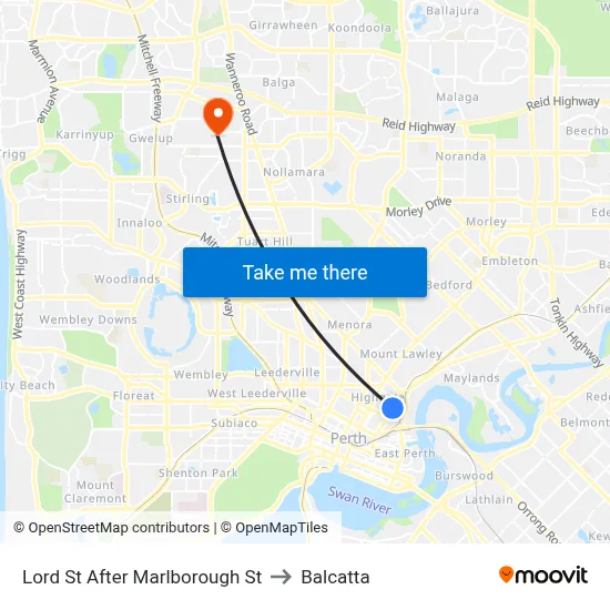 Lord St After Marlborough St to Balcatta map