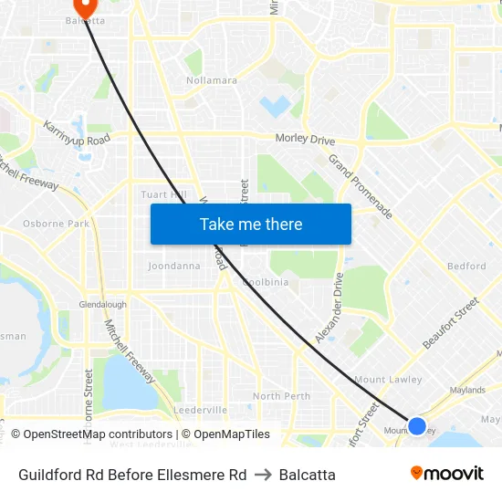 Guildford Rd Before Ellesmere Rd to Balcatta map