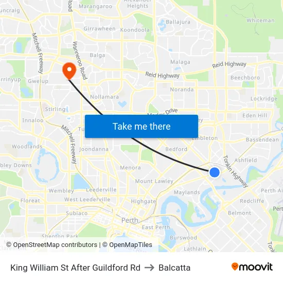 King William St After Guildford Rd to Balcatta map