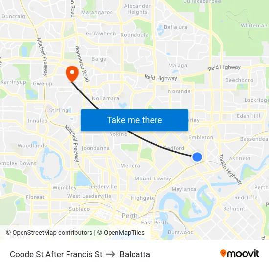 Coode St After Francis St to Balcatta map