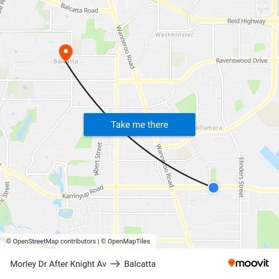 Morley Dr After Knight Av to Balcatta map