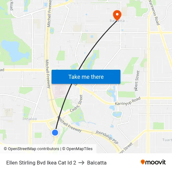 Ellen Stirling Bvd Ikea Cat Id 2 to Balcatta map