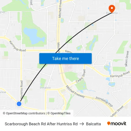 Scarborough Beach Rd After Huntriss Rd to Balcatta map