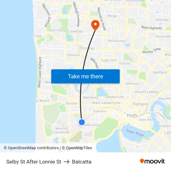 Selby St After Lonnie St to Balcatta map