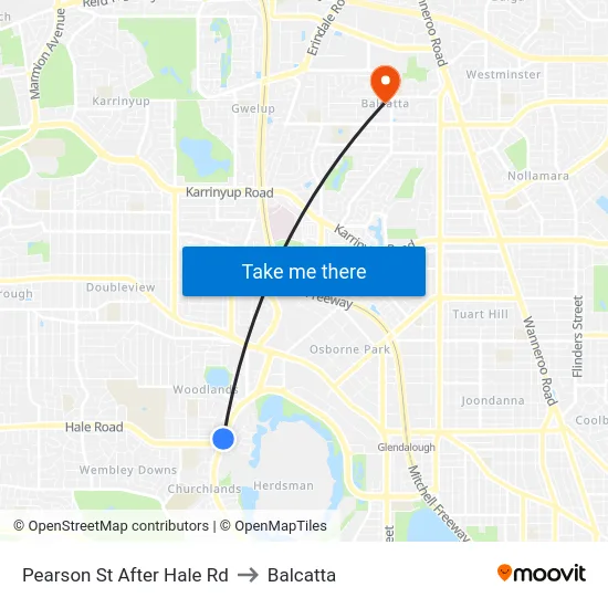 Pearson St After Hale Rd to Balcatta map