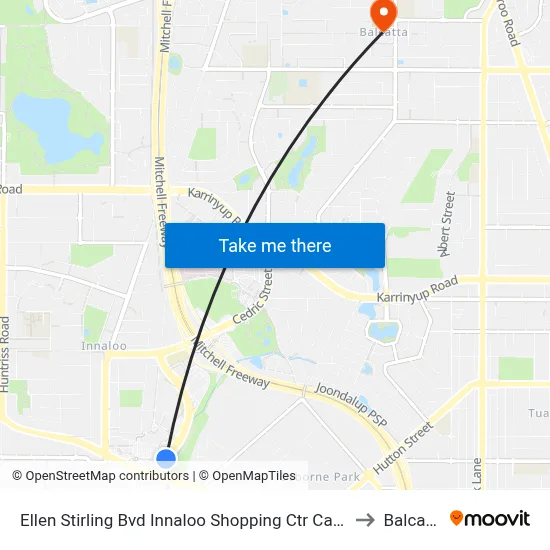 Ellen Stirling Bvd Innaloo Shopping Ctr Cat Id 4 to Balcatta map