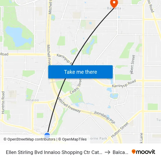 Ellen Stirling Bvd Innaloo Shopping Ctr Cat Id 35 to Balcatta map