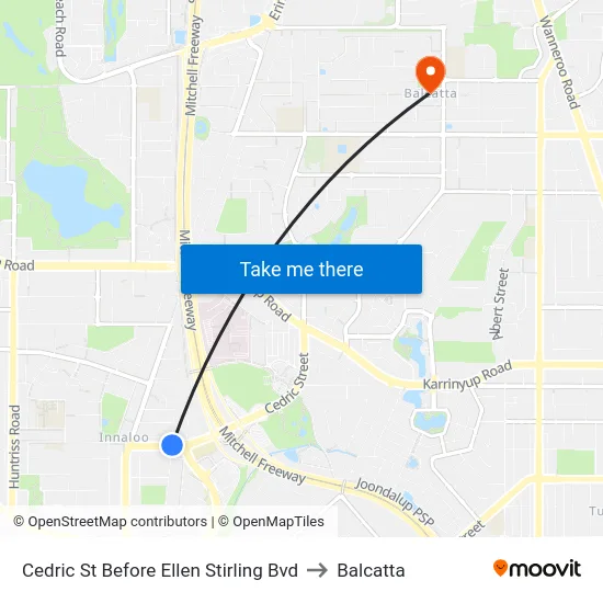 Cedric St Before Ellen Stirling Bvd to Balcatta map