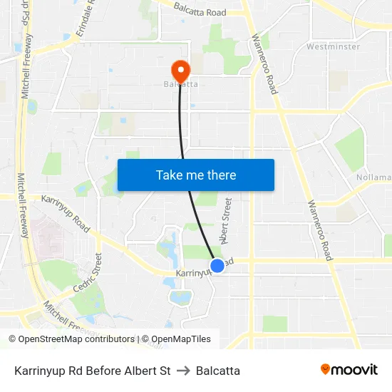 Karrinyup Rd Before Albert St to Balcatta map