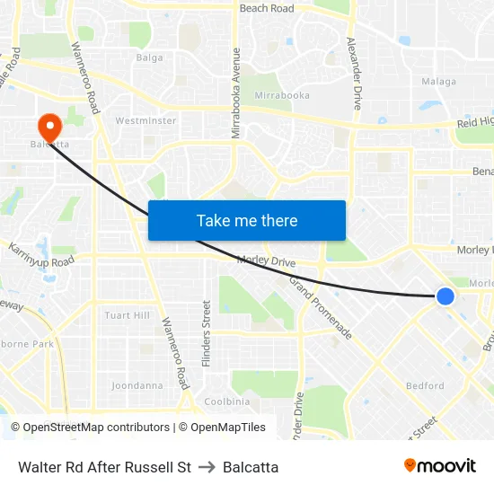 Walter Rd After Russell St to Balcatta map