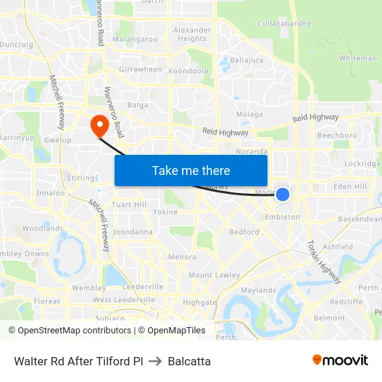 Walter Rd After Tilford Pl to Balcatta map