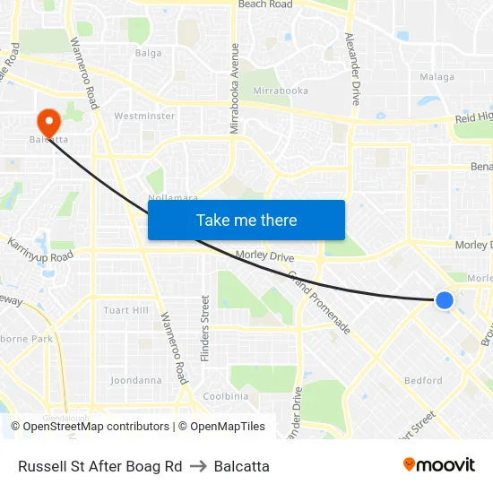 Russell St After Boag Rd to Balcatta map