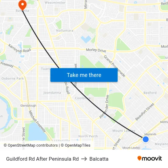 Guildford Rd After Peninsula Rd to Balcatta map