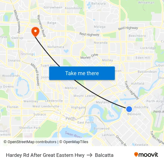 Hardey Rd After Great Eastern Hwy to Balcatta map