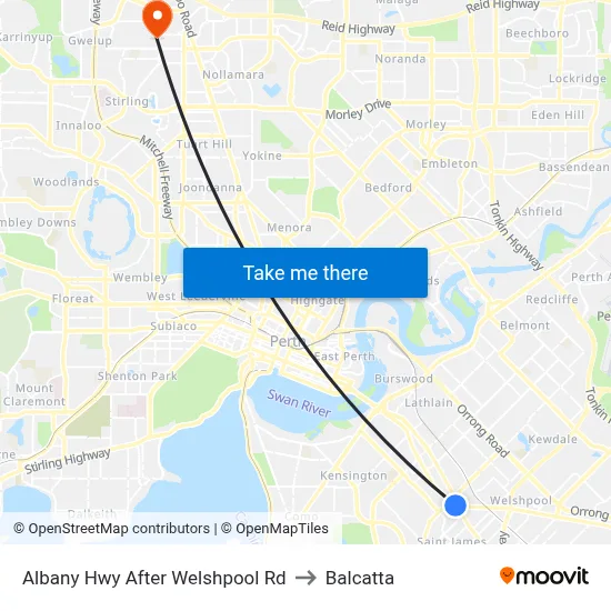 Albany Hwy After Welshpool Rd to Balcatta map