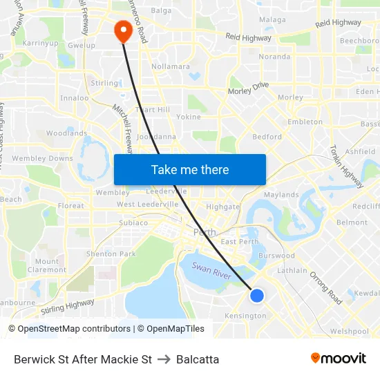 Berwick St After Mackie St to Balcatta map