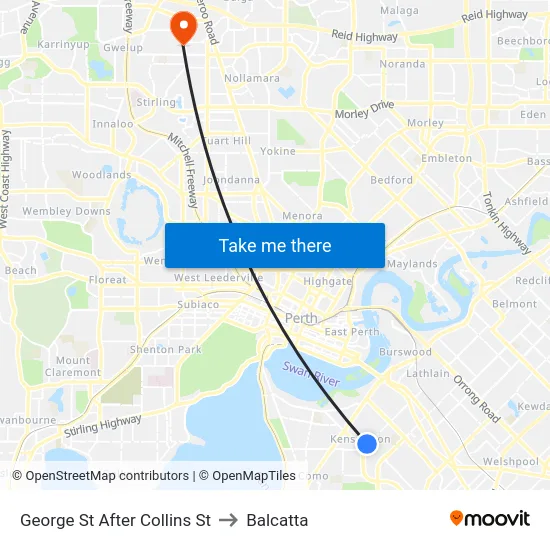 George St After Collins St to Balcatta map