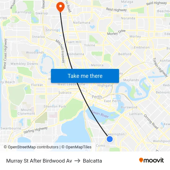 Murray St After Birdwood Av to Balcatta map