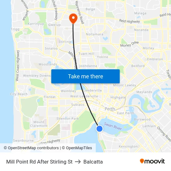 Mill Point Rd After Stirling St to Balcatta map