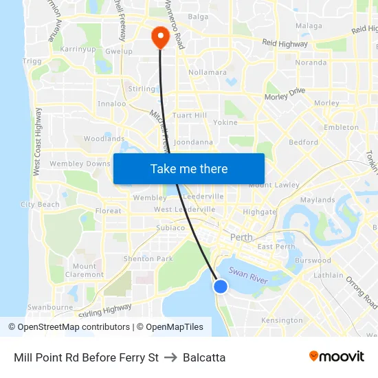Mill Point Rd Before Ferry St to Balcatta map