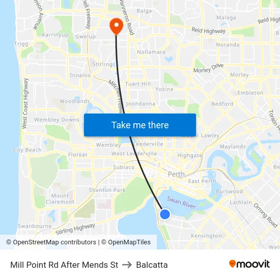 Mill Point Rd After Mends St to Balcatta map