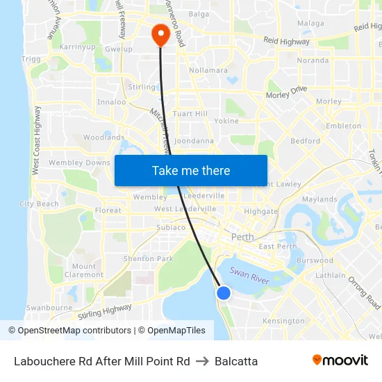 Labouchere Rd After Mill Point Rd to Balcatta map
