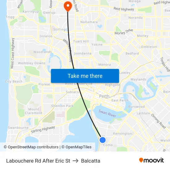 Labouchere Rd After Eric St to Balcatta map