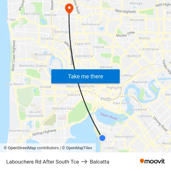 Labouchere Rd After South Tce to Balcatta map