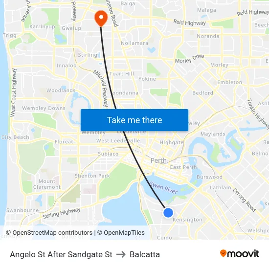 Angelo St After Sandgate St to Balcatta map
