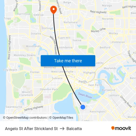 Angelo St After Strickland St to Balcatta map