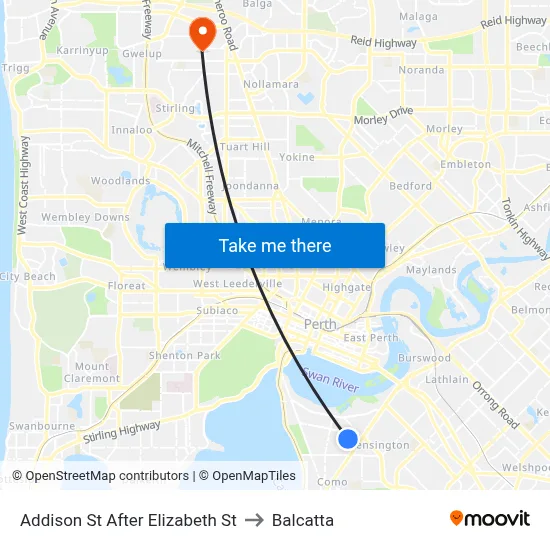 Addison St After Elizabeth St to Balcatta map