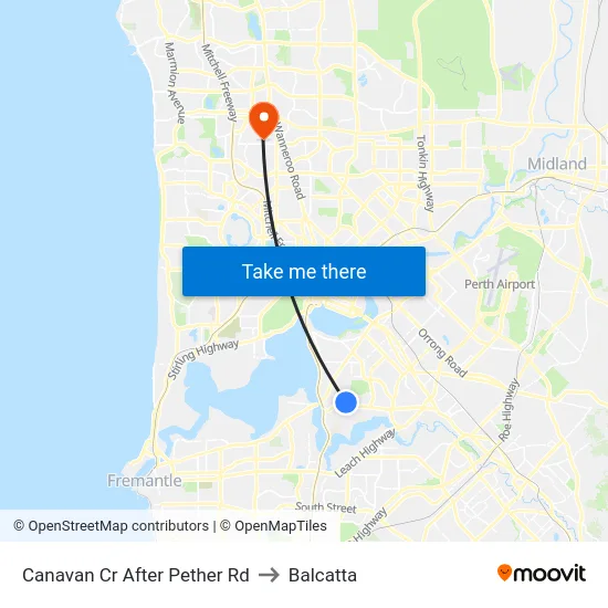 Canavan Cr After Pether Rd to Balcatta map