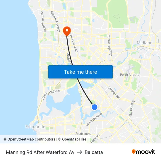 Manning Rd After Waterford Av to Balcatta map