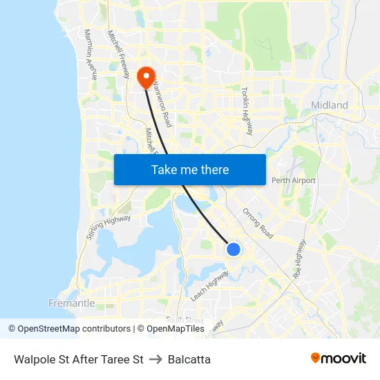 Walpole St After Taree St to Balcatta map
