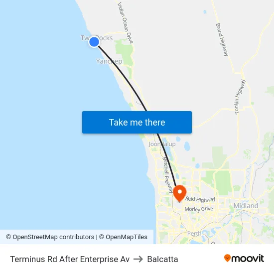 Terminus Rd After Enterprise Av to Balcatta map
