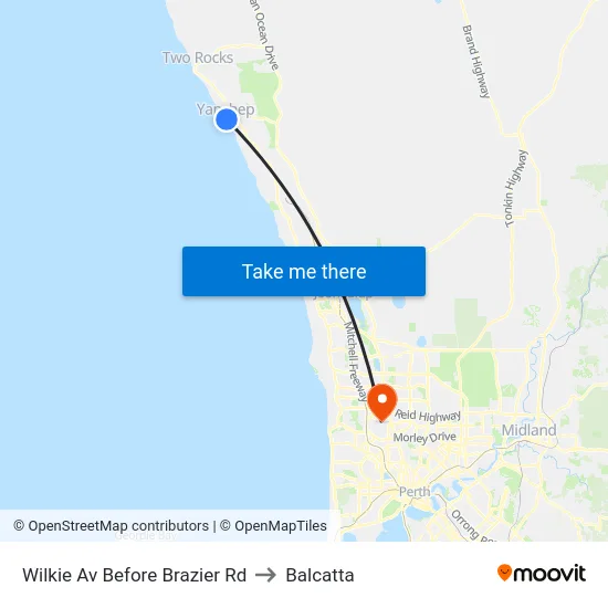 Wilkie Av Before Brazier Rd to Balcatta map