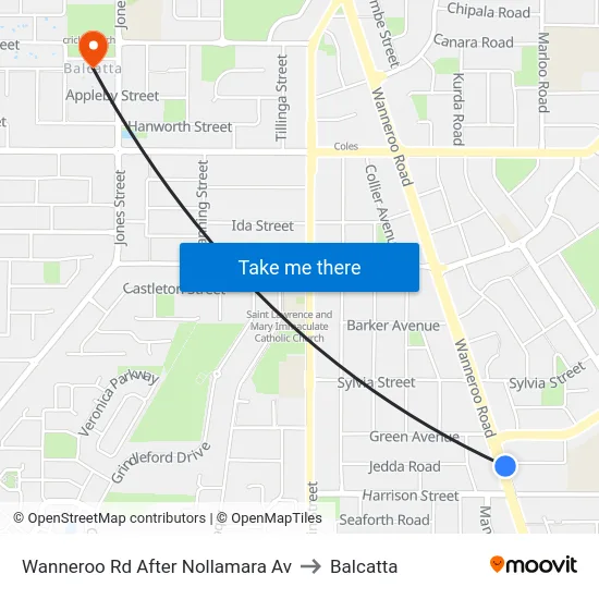 Wanneroo Rd After Nollamara Av to Balcatta map