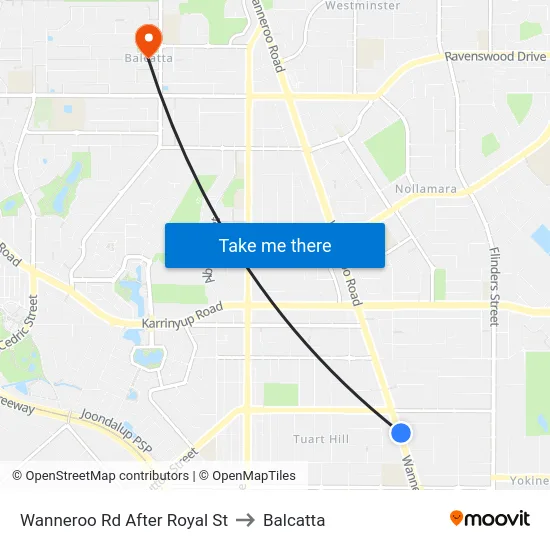 Wanneroo Rd After Royal St to Balcatta map