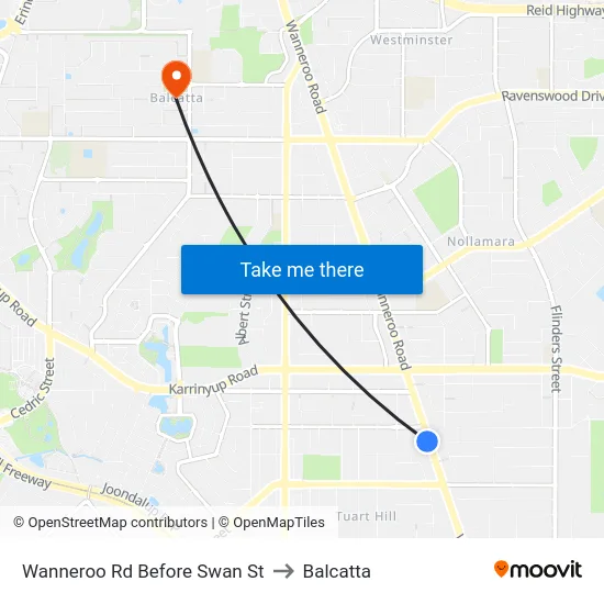 Wanneroo Rd Before Swan St to Balcatta map
