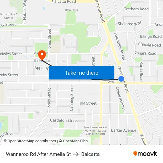 Wanneroo Rd After Amelia St to Balcatta map